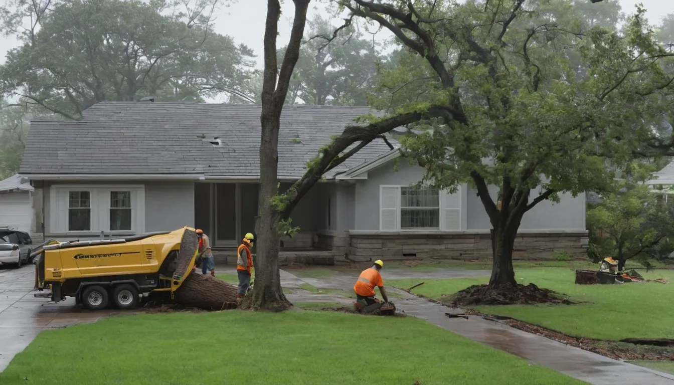 Independent tree removal provider clearing a fallen tree from a home's yard in the Tampa area